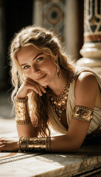 AI generated video: 5-second cinematic fantasy portrait video. Preserve the exact woman, face…