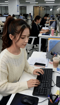 AI generated video: subject_definitions: <Subject 1> is an East Asian woman, girl-04, with a…