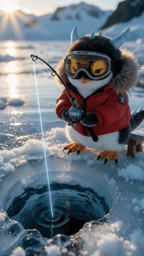 AI generated video: Single continuous dynamic macro tracking shot, polar expedition to refreshing…