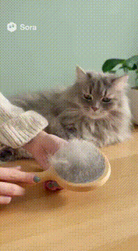 AI generated video: Ad for sweaters made out of the hair I comb out of my cat’s pelt