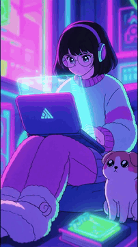 AI generated video: c1tyP0p , A girl in a cyberpunk room bathed in colorful neon lighting, wearing…