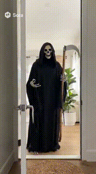AI generated video: the grim reaper giving a house tour explaining how he likes to keep things…