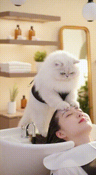 AI generated video: 페르시안친칠라의 두피마사지♥ ㅋㅋㅋㅋ