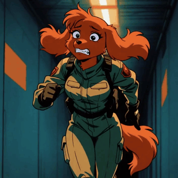 AI generated video: ANIMSTY, furry anime, retro 90s 2d anime style, golden boy style. low fps. The…