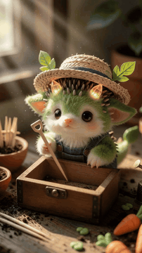 AI generated video: Single continuous macro tracking shot, dynamic transition from playful…