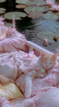AI generated video: “A moment of peace, wrapped in lace and light 💖”