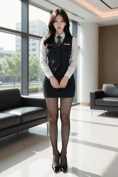 AI generated video: A woman in corporate attire is standing in a standing position, The branches…