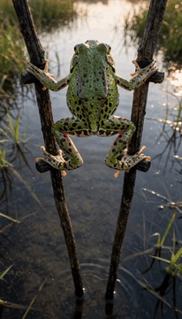 AI generated video: crossing the swamp