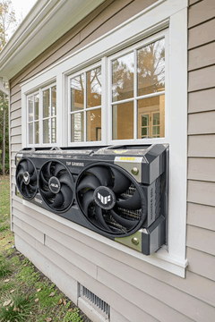 AI generated video: blend the window air conditioner into the photo seamlessly