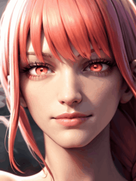 AI generated video: 1girl, best quality, portrait of beautiful corneo_makima, smirking smile…