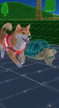 AI generated video: ワイヤーフレームアニメーションにして