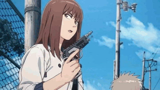 AI generated video: She turns and pulls the trigger of a laser gun. A ball of light fires from the…