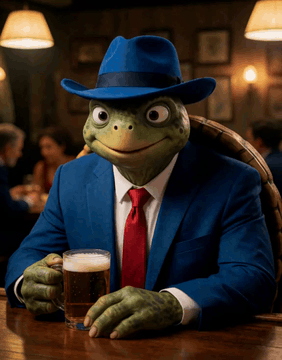AI generated video: use <image 1> as start frame. turtle man talking to camera. He says in a deep…