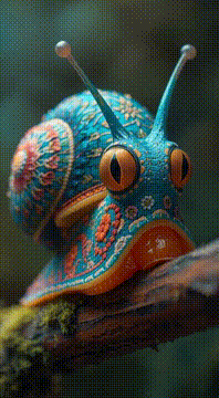 AI generated video: #BIG EYE SNAIL, 🐌🌳👀, Like👍,Remix🌀,comment🗣️,follow😍