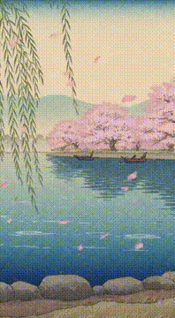 AI generated video: Create a 10-second video (24 fps) celebrating traditional Japanese ukiyo-e…