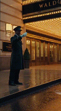 AI generated video: @ninobur.autumnwand and @ruikomonda are driving their cab. A doorman at the…