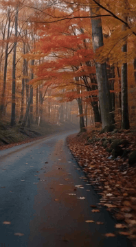 AI generated video: A breathtaking photorealistic autumn landscape during peak fall season…