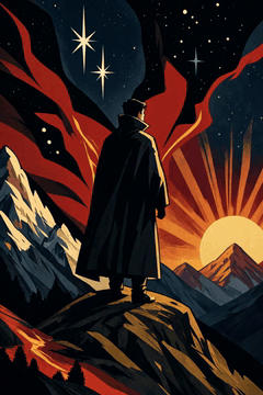 AI generated video: Doctor Strange meditating above a mountain peak at twilight, surrounded by…
