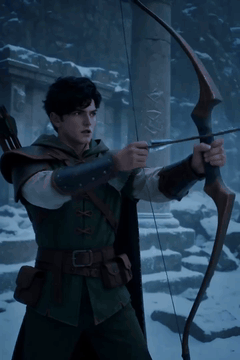 AI generated video: subject_definitions: <Subject 1> is the male archer, with the same face…