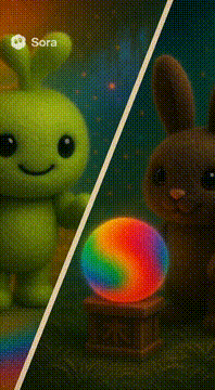 AI generated video: 「光の波グロウビ / Glowbi: Wave of Light 🌈🪩」 🕯️REMIX MENU AND PROMPT IN THE COMMENTS 👇