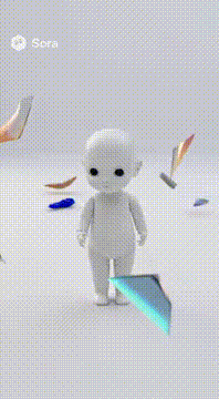 AI生成视频：# One Continuous Shot — The Doll That Eats Art ## Concept A white porcelain…