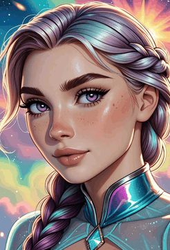 AI generated video: digital art woman face closeup, 23 years old, freckles, realistic skin pores…