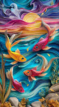 AI generated video: AQUA IMPASTO, CHROMA FINS - Paint learned how to swim