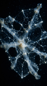 AI generated video: 10-second continuous shot. The translucent abyssal organism slowly pulses and…