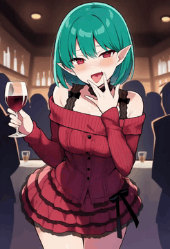 AI generated video: 1girl,green hair,pointed ears,bob hair,red eyes,detailed eyes,breasts,tomboy…
