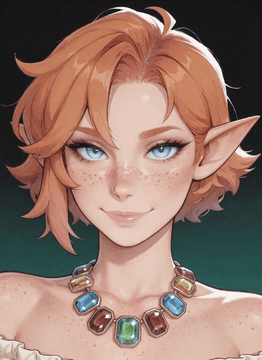 AI generated video: Beautiful redhead elf girl with blue eyes is looking at viewer, blinks slowly…