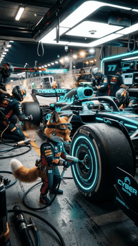 AI generated video: Single continuous live broadcast camera tracking shot, high-speed sports…
