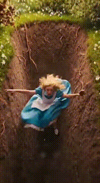 AI generated video: Blonde alice Falls down the rabbit hole and experiences all sorts of…