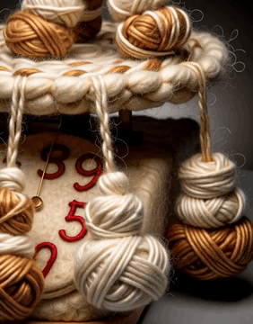 AI generated video: WoolWorld, a kitchen scale with a round felted platform in oatmeal wool…