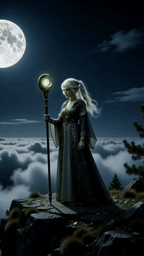 AI generated video: ELF MAGE 2 - WIND SPELL ABOVE THE CLOUDS Mode: From reference pictures (the…