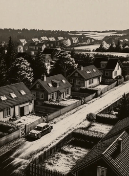 AI generated video: This video is shot in da0klfe, black and white woodcut-style illustration. This…