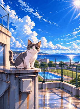 AI generated video: z1os, anime illustration, strong anime style, cel-shaded, clean line art, cute…