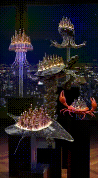 AI generated video: This with other, differing sea creatures, in the same style, only smaller. But…