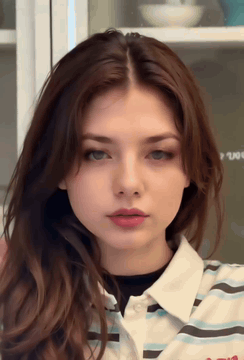 AI generated video: ( 133 frames no distortion, glitch ) ### seductive woman with dark brown hair…