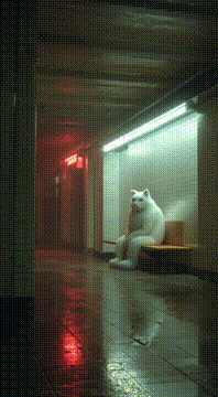 AI generated video: Neon Purrgatory