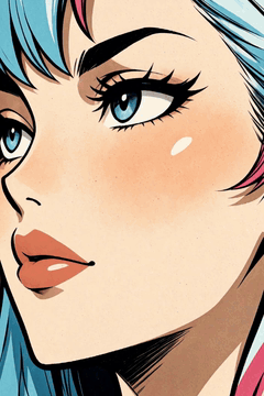 AI generated video: woman face closeup, colored tips, , Brilliantly described, Excellently written…