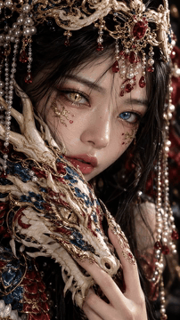 Видео, сгенерированное нейросетью: integrated_multimodal_description: [Shot 1] Close-up portrait of a beautiful…