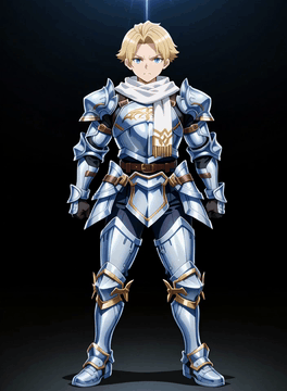 AI generated video: Anime transformation scene on a pitch-black background. A young blonde male…