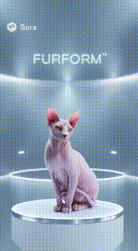 AI generated video: Sleek Futuristic Pet Ad “Introducing FurForm™ — the first customizable fur for…