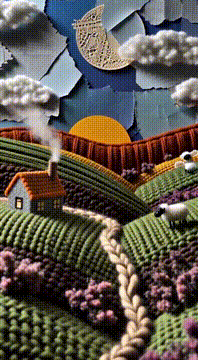 AI generated video: knitting scenery