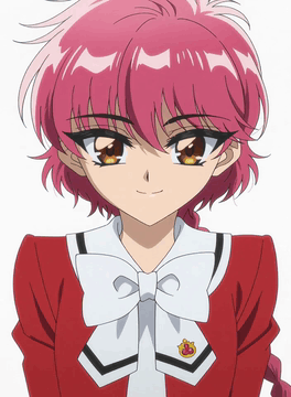 AI generated video: A upper-body shot of an anime girl with vibrant pink hair and large, expressive…
