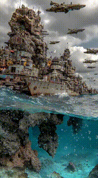 AI generated video: REEF-BOUND WARSHIP LOSS 🔥🔥🔥@artexmg🔥🔥🔥