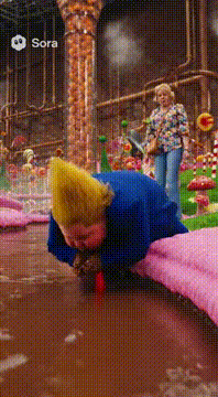 AI generated video: At least he’s buoyant.