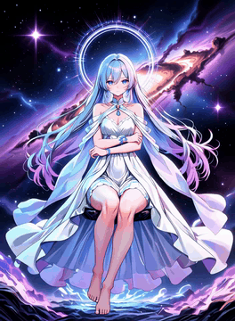AI generated video: The video depicts an anime-style character in a serene and ethereal setting…