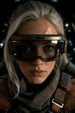 AI generated video: subject_definitions: <Subject 1> is the female sci-fi pilot from <Picture 1>…