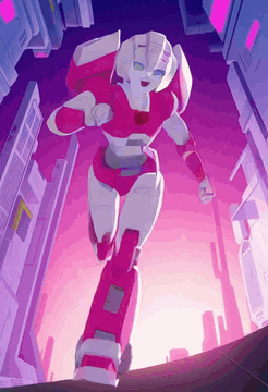 AI generated video: Arcee is running as the camera stays front of her. Arcee then jumps upwards…